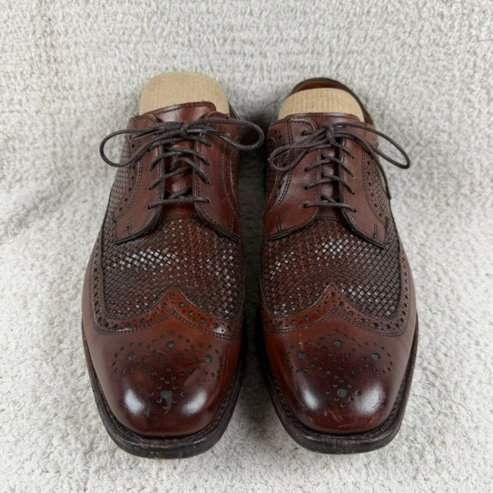Allen Edmonds Leiden Weave Brown Leather Wingtip Oxford Shoes Mens 12 D 1994